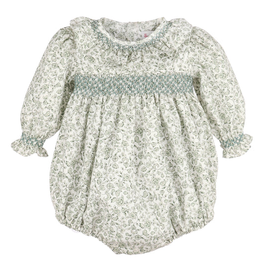 Sophie & Lucas Heirloom Floral Girls Bubble, green