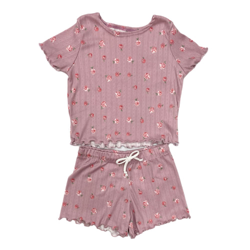 Cheryl Kids Rose Print Lounge Set-Mauve