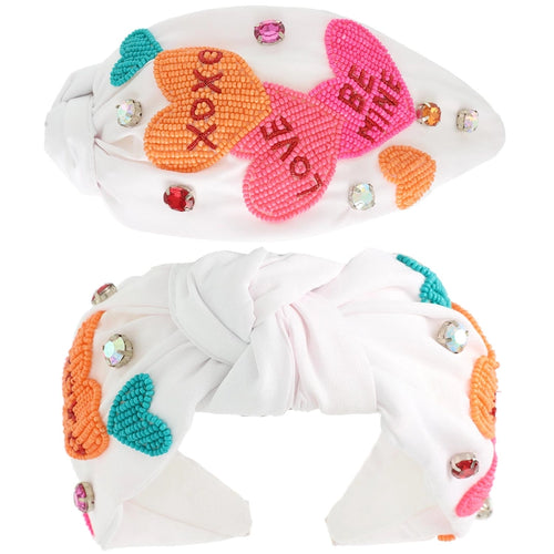 Valentine's White Large Conversation Hearts Headband