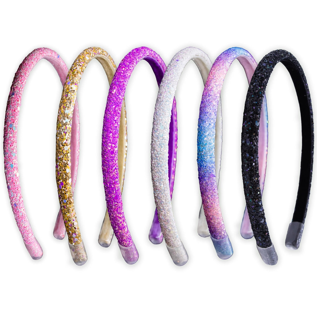 Thin Glitter Padded Headbands