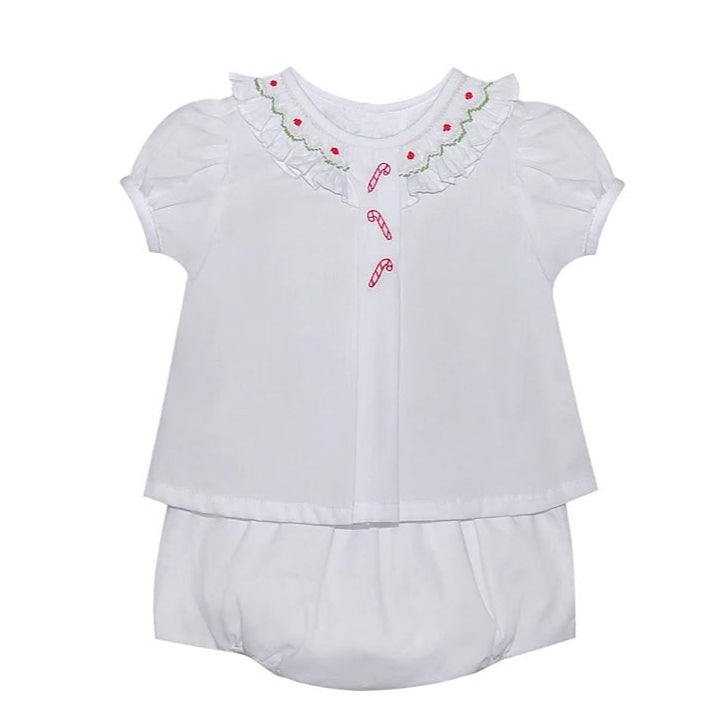 Baby Sen Girls Candy Cane Bloomer Set