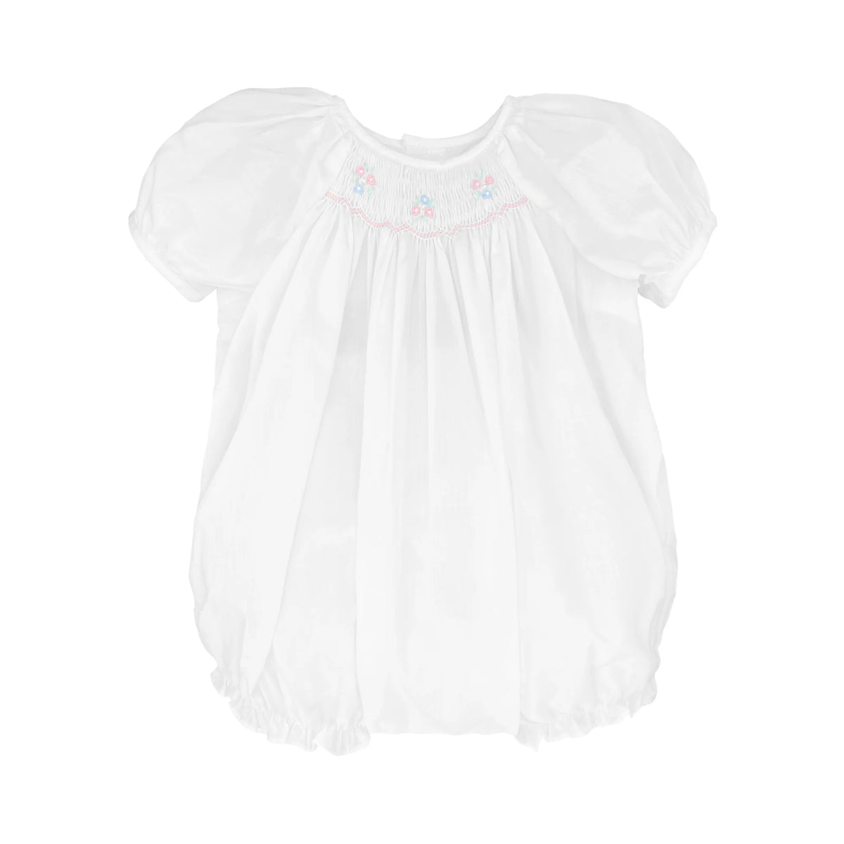 Petit Ami Center Smocked White Bubble