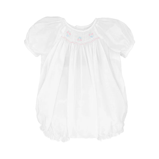 Petit Ami Center Smocked White Bubble