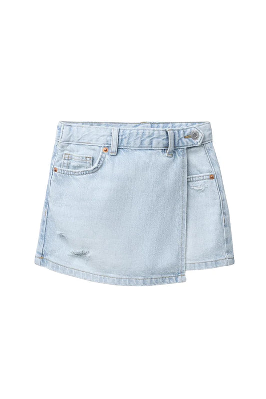 Tractr Overflap Denim Skort
