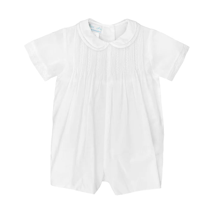 Petit Ami Featherstitch Romper-White