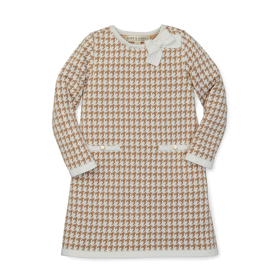 H&H Tan Houndstooth Sweater Dress