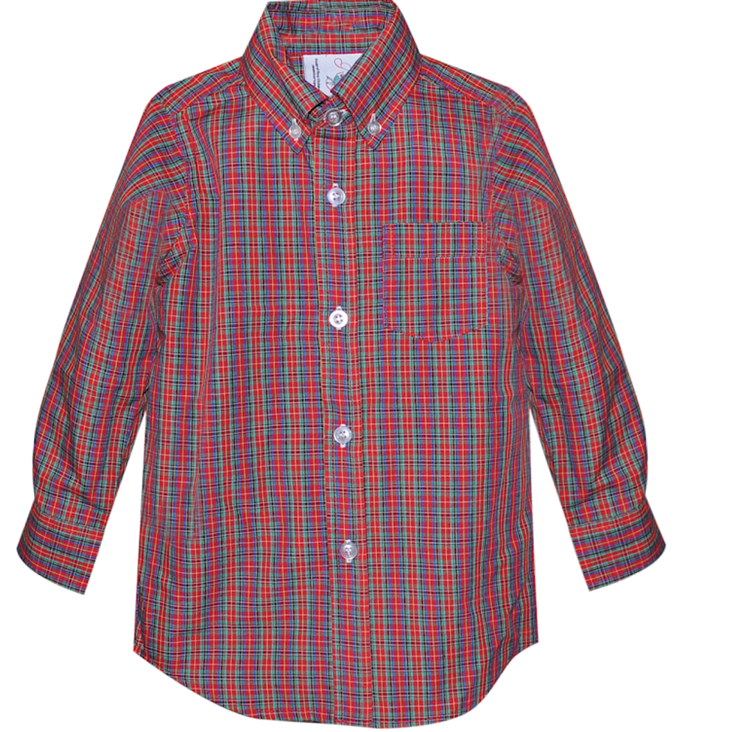 RN Arthur Button Down-Red Plaid