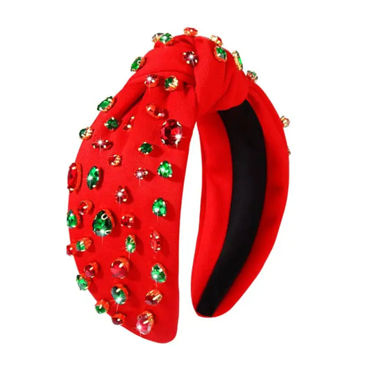 Christmas Jewel Red Knot Headband