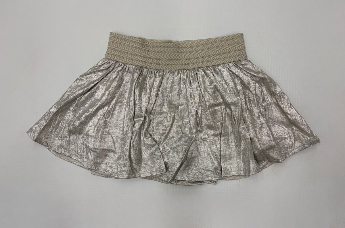 Little Olin Gold Pleated Shimmer Gathered Skort