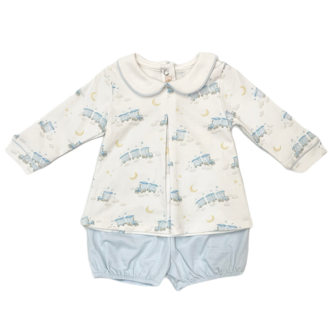 BCC Little Train Printed Tee/Bloomer Set