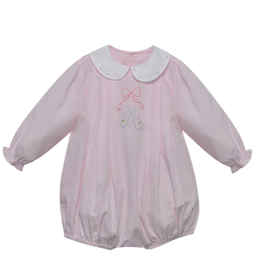 Baby Sen Pink Check Ballet Shoe Bubble