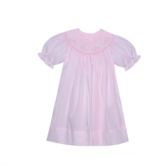 RN Savannah Cross Smocked Bishop-Pink