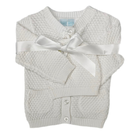 Baby Dove White Cable Sweater w/ Hat
