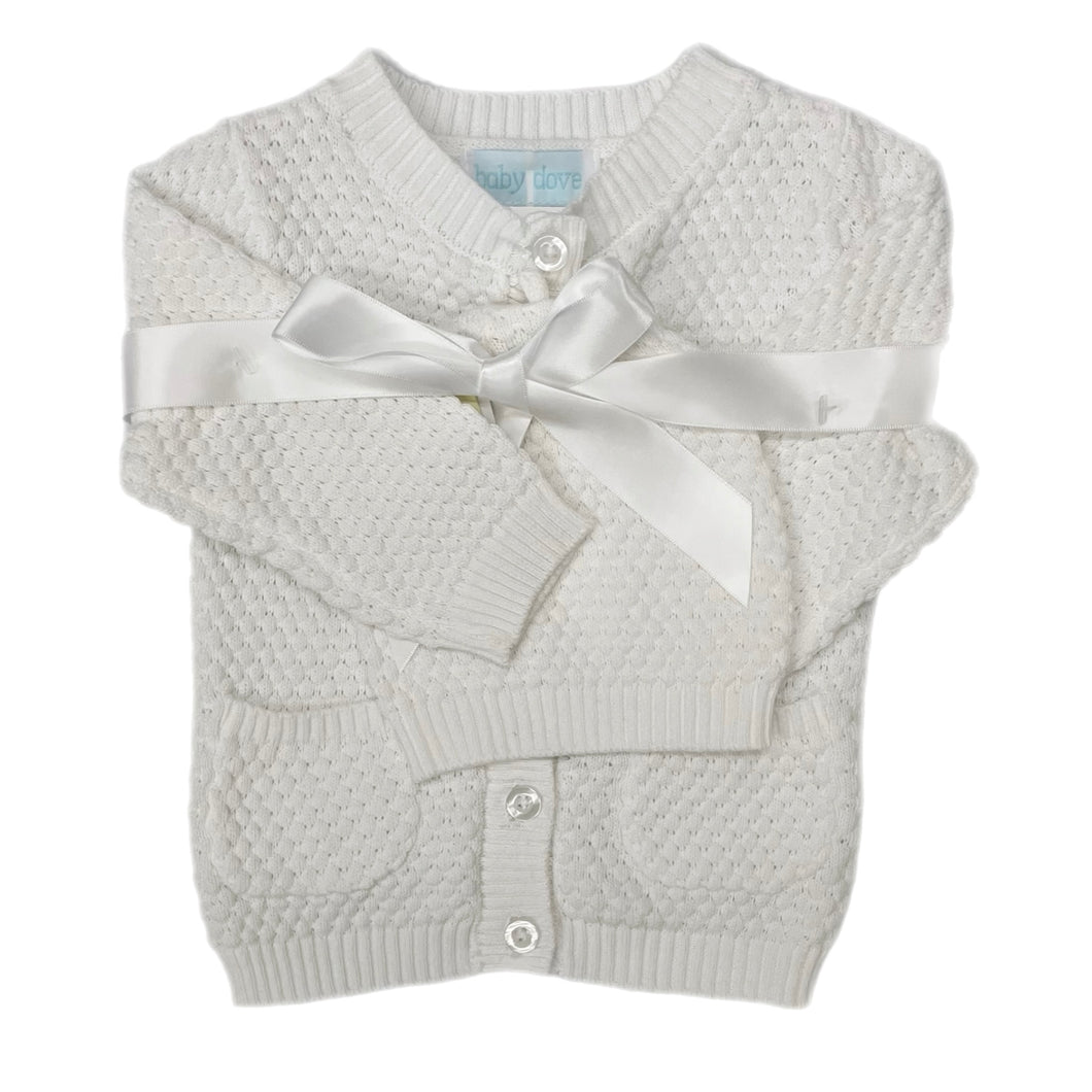 Baby Dove White Cable Sweater w/ Hat