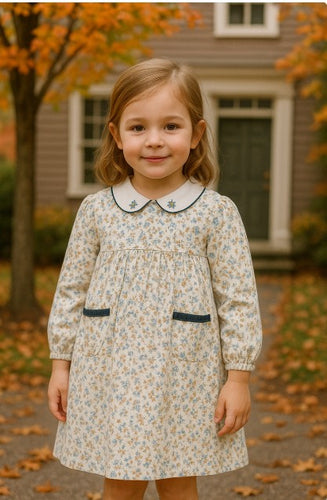 Marco & Lizzy Blue Floral Float Pocket Dress