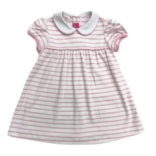 Claire & Charlie Pink Stripe Float Dress w/White Collar