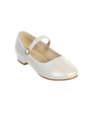 Tip Top Plain Matte Shoe with Mini Heel-Ivory