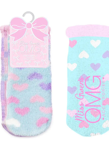 OMG Heart Print 3 Pack Cozy Sock Set
