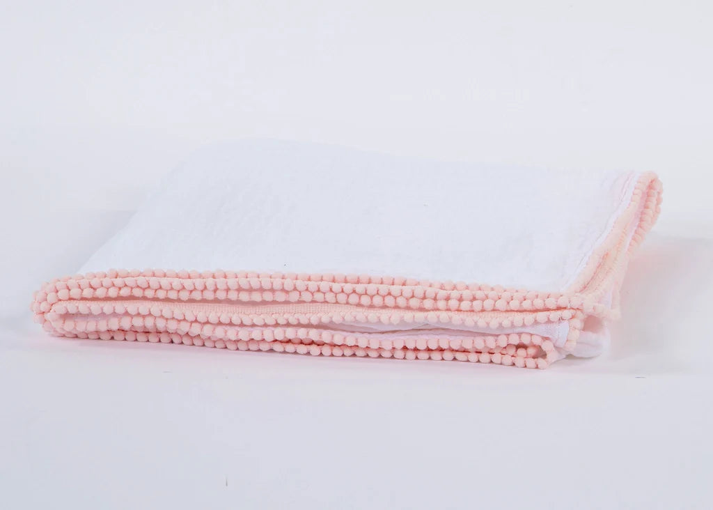 Swaddle Baby Blanket w/ Pom Edge