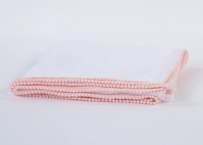 Swaddle Baby Blanket w/ Pom Edge