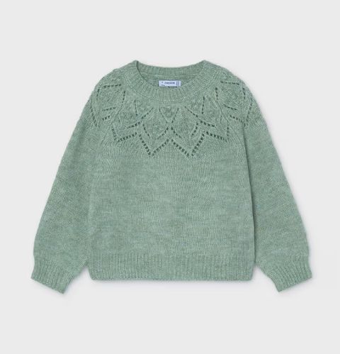 Mayoral Anise Openwork Details Sweater - Green
