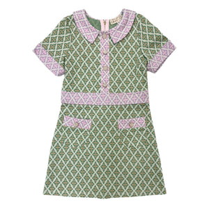 Hannah Banana Green Geometric Mod Dress
