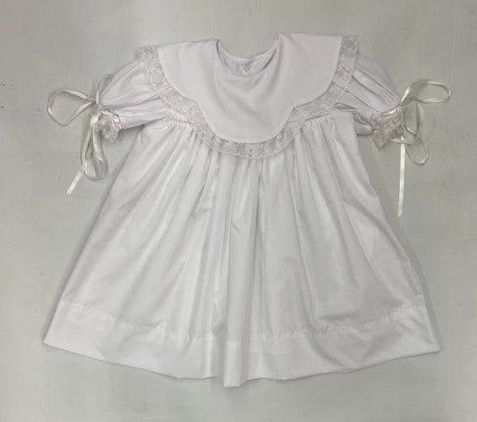 P & R Grace Dress w/ Round Yoke-White