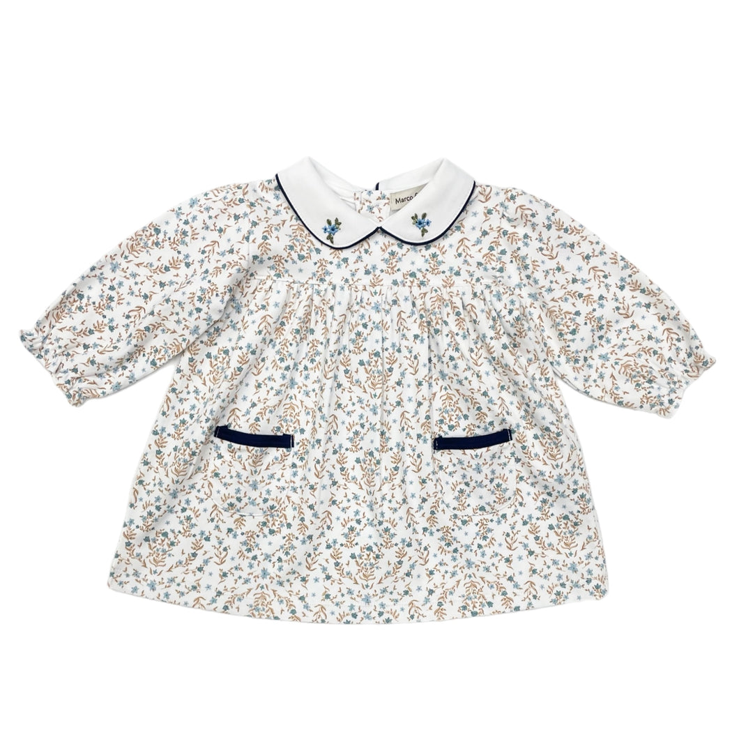 Marco & Lizzy Blue Floral Float Pocket Dress