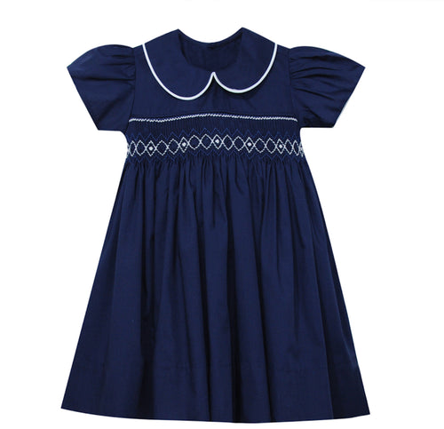RN Juliette Navy Smocked Dress