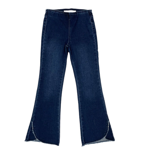 Tractr Mid Rise Flare with Tulip Fray Hem