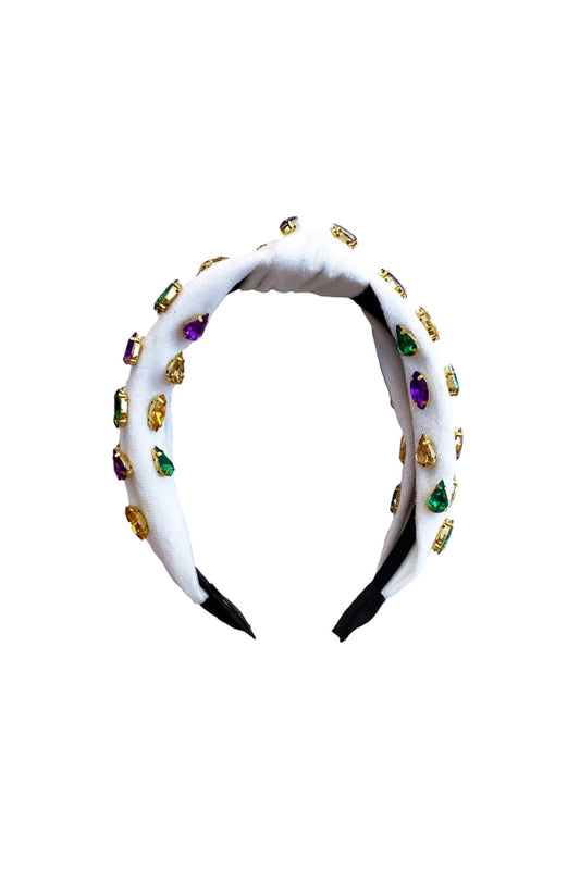 Jeweled Headband-White