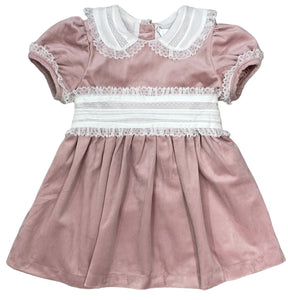 Lulu Bebe Pink Velvet Dress w/ Sash