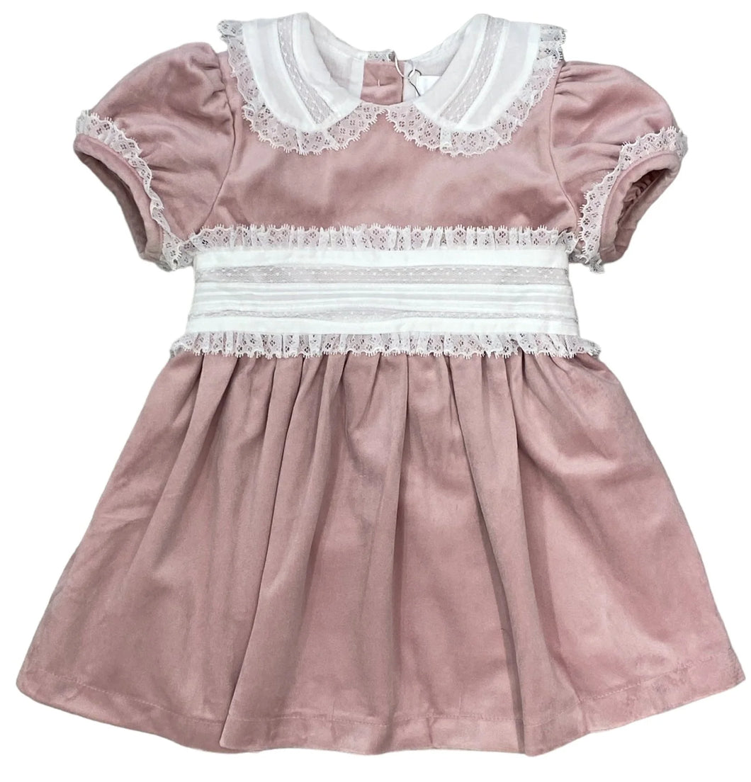 Lulu Bebe Pink Velvet Dress w/ Sash