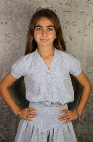 If So Blue Tweed Skirt