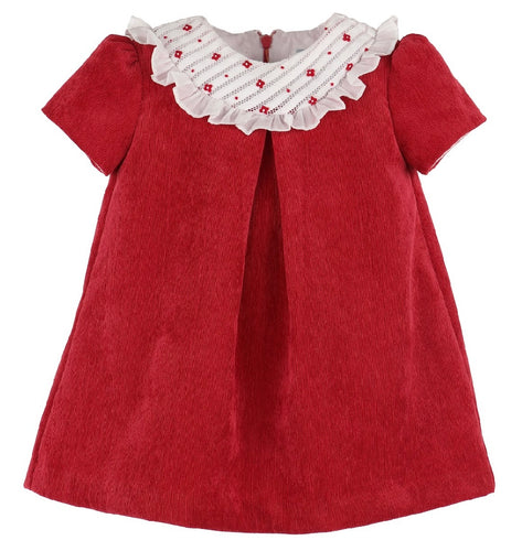 Luli & Me Randalls Bib Dress-Red