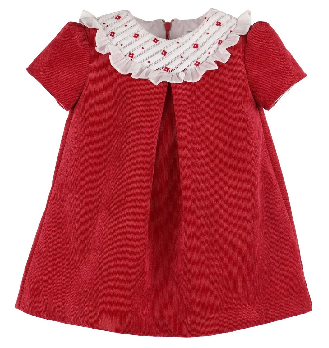 Luli & Me Randalls Bib Dress-Red