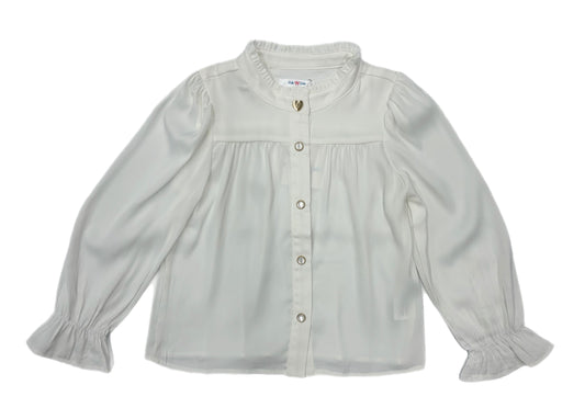 Lulu Bebe L/S White Blouse w/ Gold Buttons