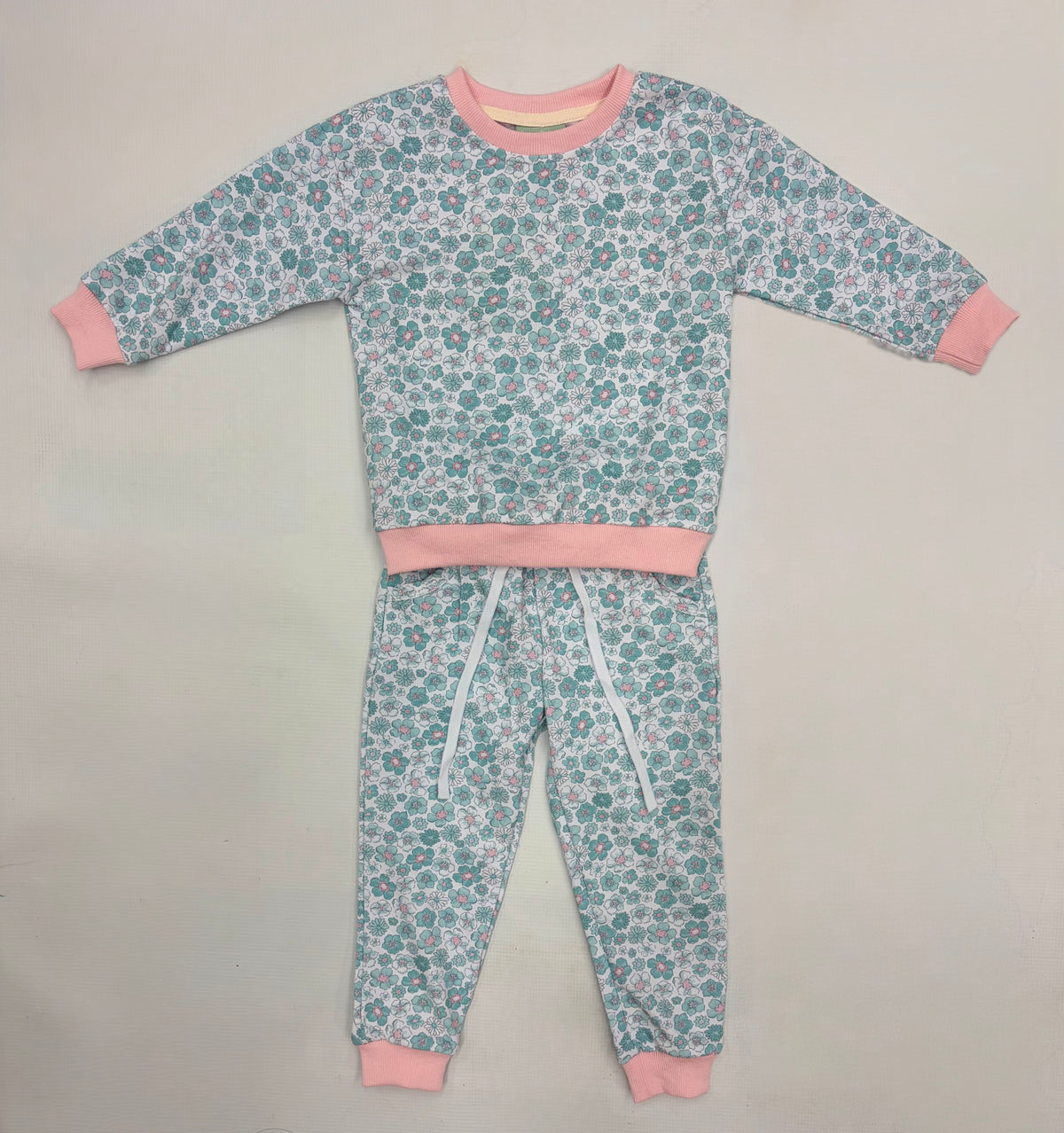 Ice Blue Floral Jogger Set