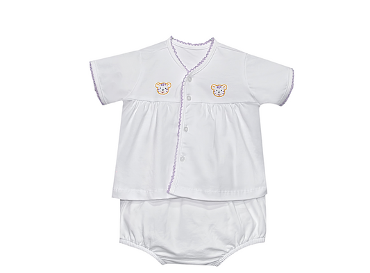 Southern Saturday Tiger Unisex Diaper Set-White