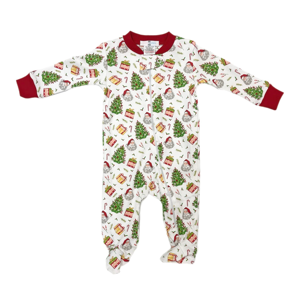 Baby Loren Santa Clause Zipper Footie