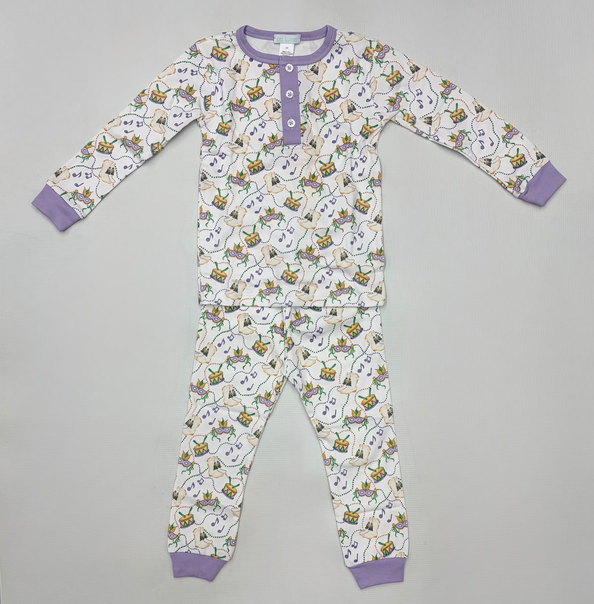Lulu Bebe Mardi Gras Drum L/S PJ Set