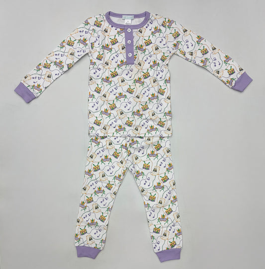 Lulu Bebe Mardi Gras Drum L/S PJ Set