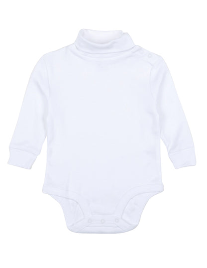 Leveret Cotton Turtleneck Bodysuit-White