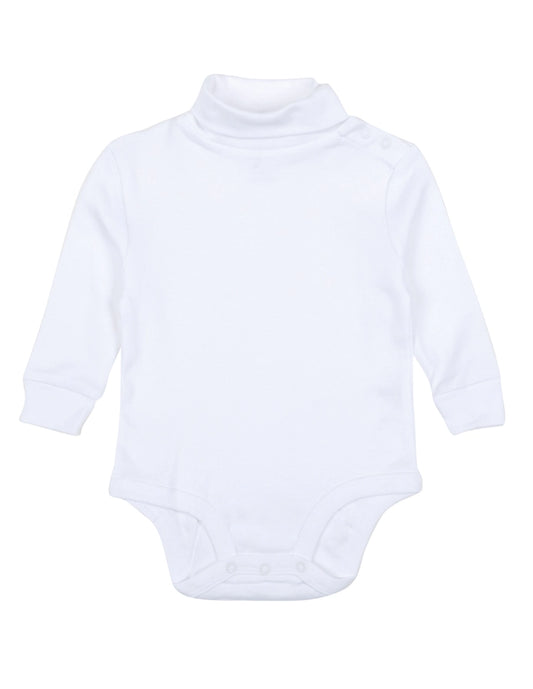 Leveret Cotton Turtleneck Bodysuit-White