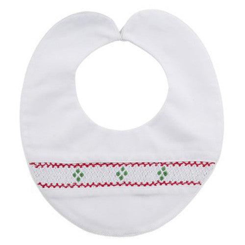 Feltman Holiday Bib w/ Smocking & Cording