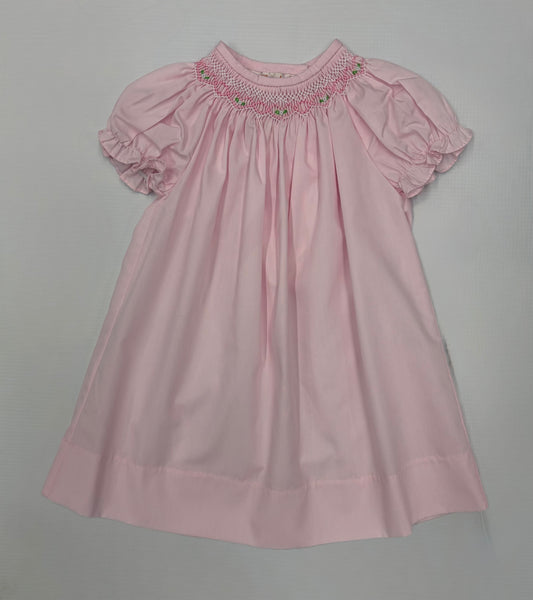 Rosalina English Smocked Daygown-Pink w/ Pink Smocking