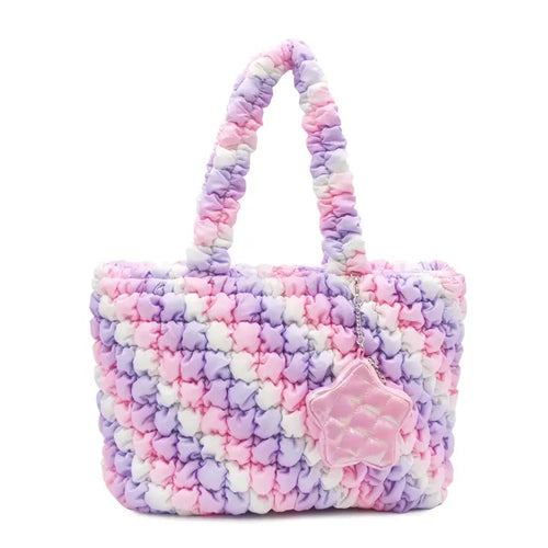 OMG Quilted Scrunchies Large Tote w/ Coin Purse