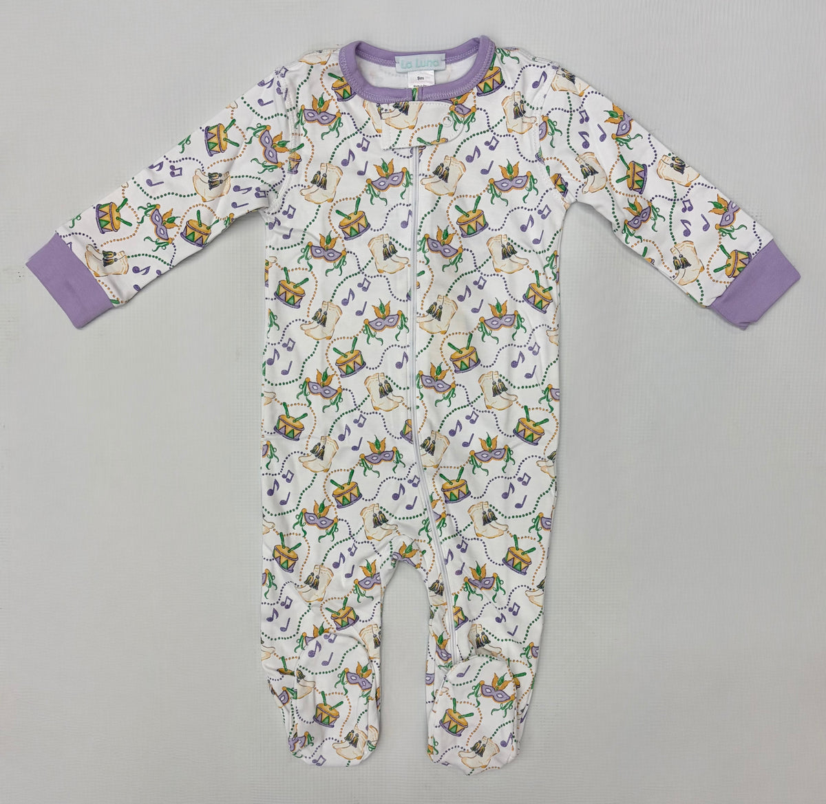 Lulu Bebe Mardi Gras Drum Pima Footie