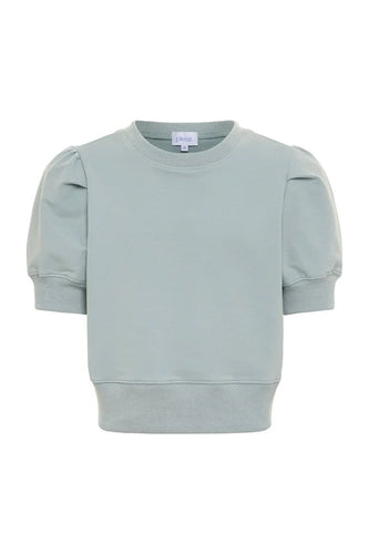 Pleat Riley Sweatshirt-Robin's Egg Blue