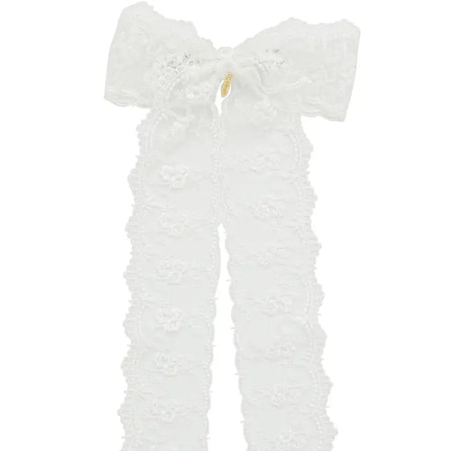 Princess Lace Long Bow-White